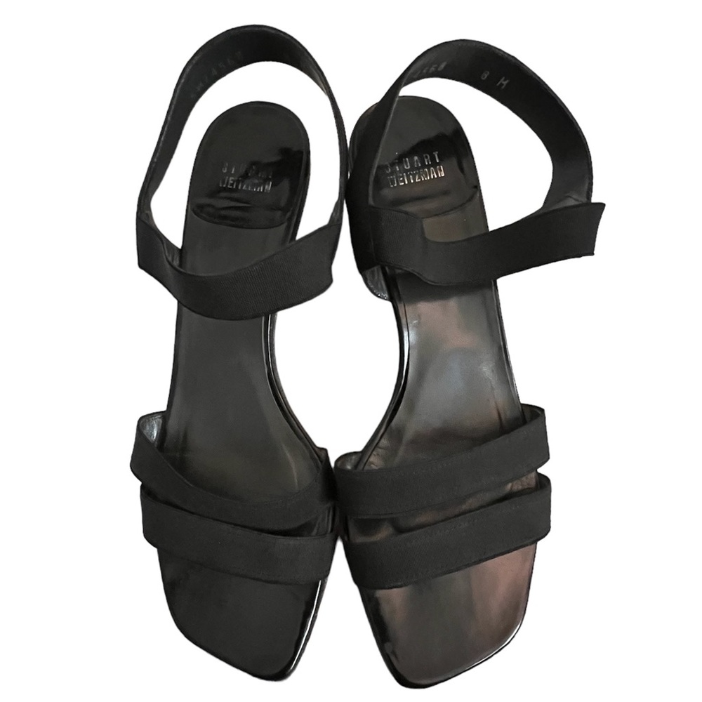 Stuart Weitzman Transition Black Elastic Kitten H… - image 2